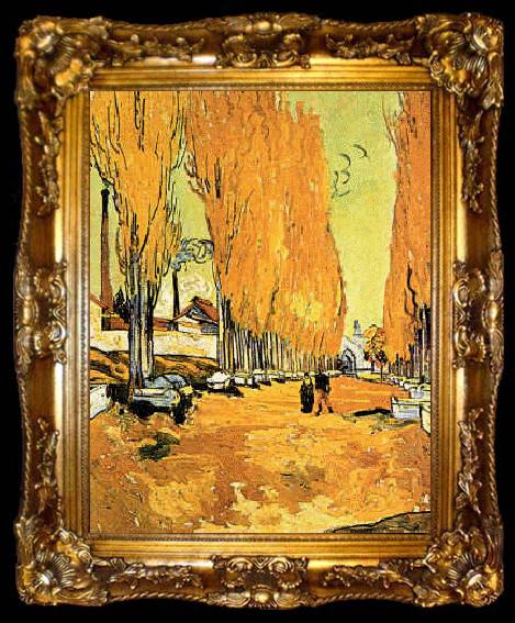 framed  Vincent Van Gogh Les Alicamps, ta009-2